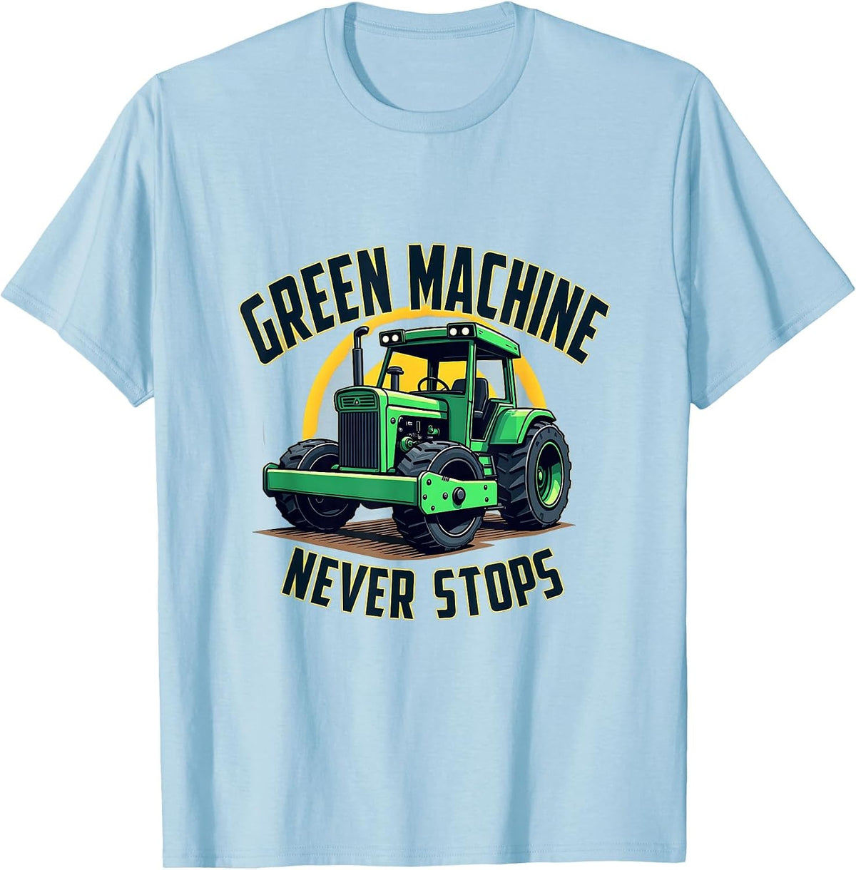 Green Machine Never Stops St Patrick's Day T-Shirt - Baby Blue
