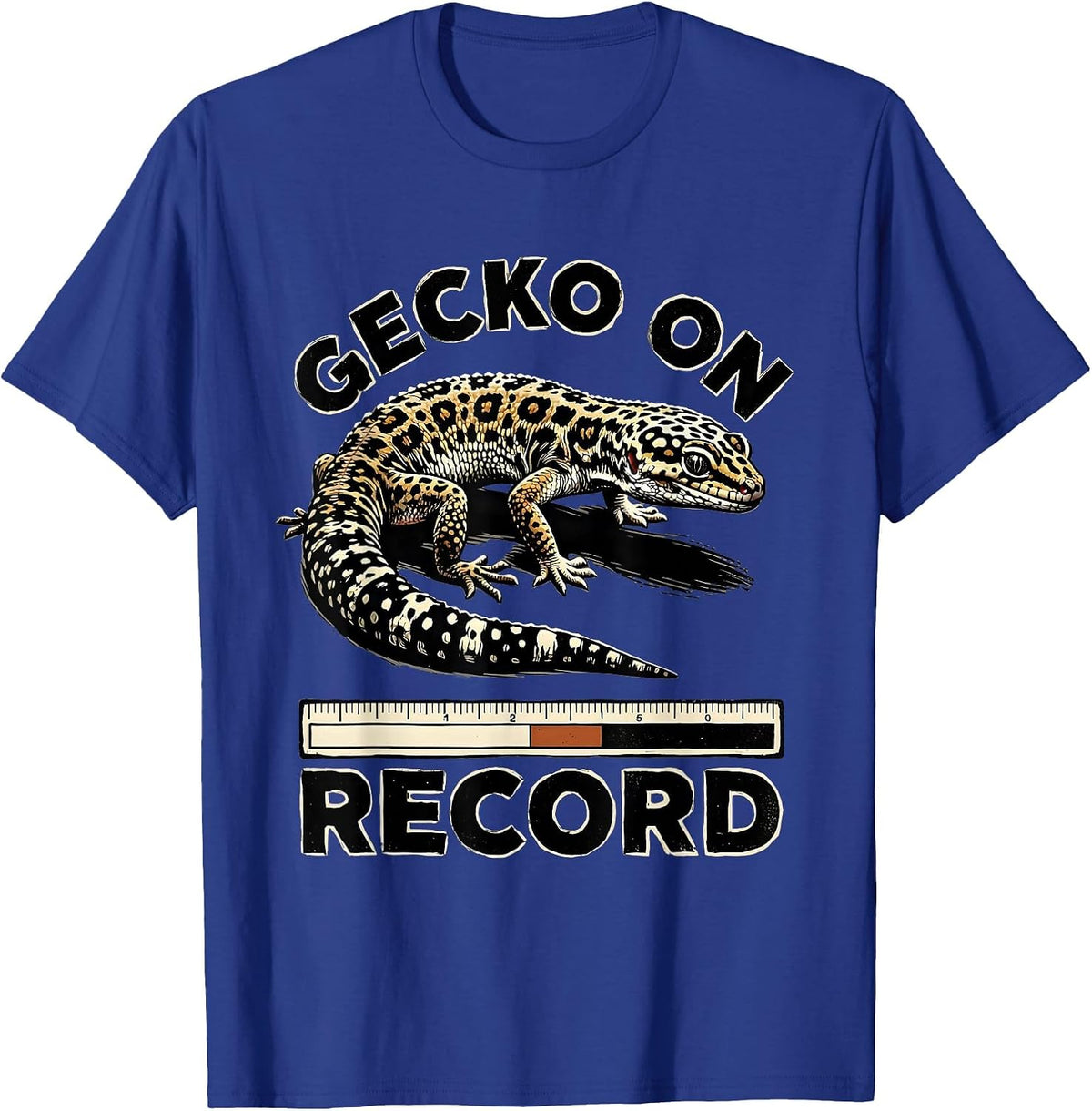 Gecko On Record Funny Leopard Gecko Reptile Lover Humor T-Shirt - Royal Blue