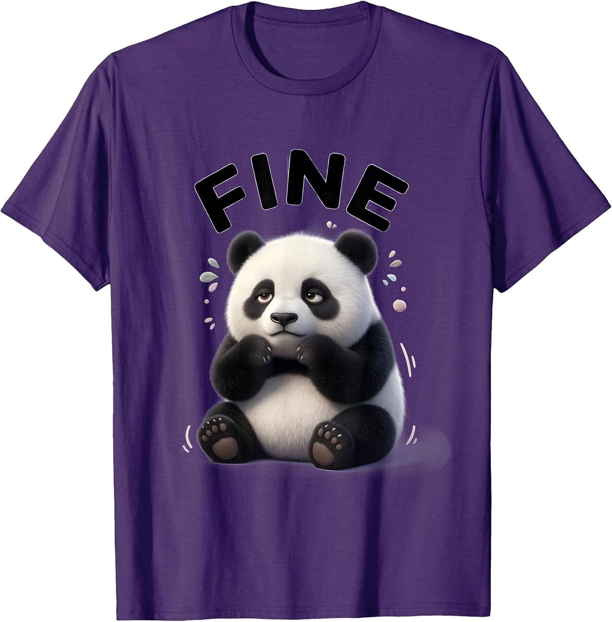 Men's Fine Cute Kawaii Panda Bear Animal Lover Humor T-Shirt - Purple