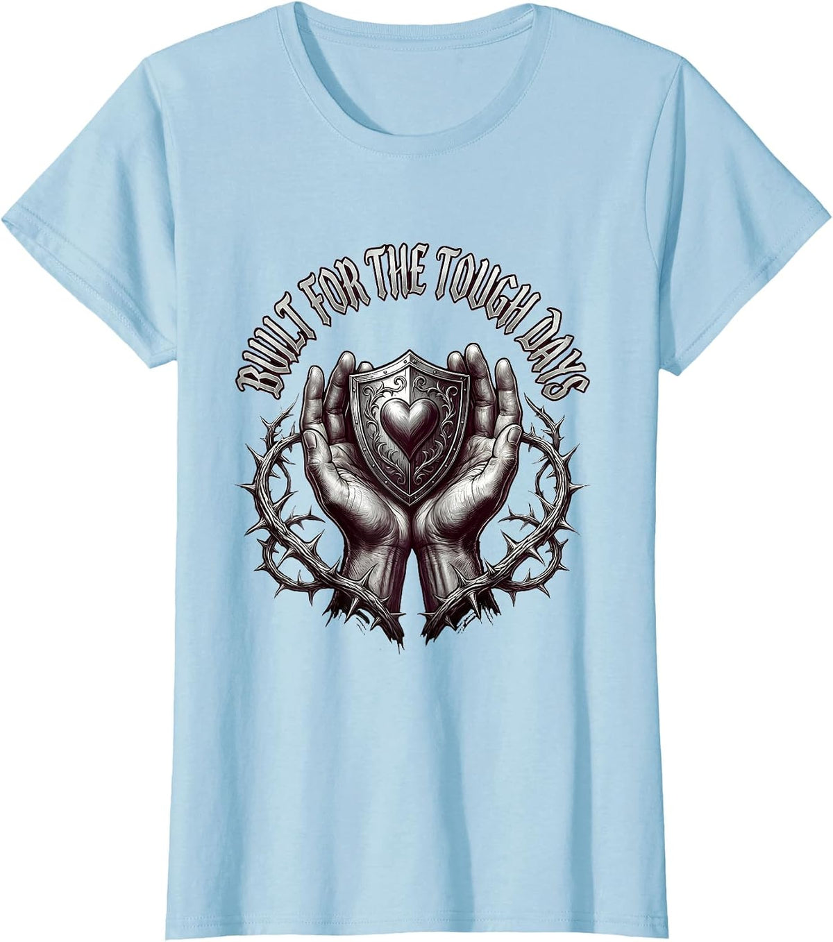 Built for the Tough Days Social Worker Design T-Shirt - Baby Blue