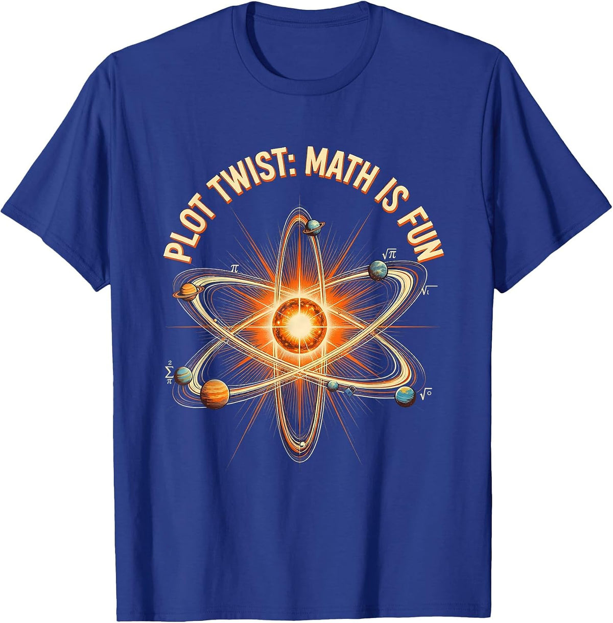 Men's Plot Twist Math Is Fun Math Teacher Design T-Shirt - Royal Blue