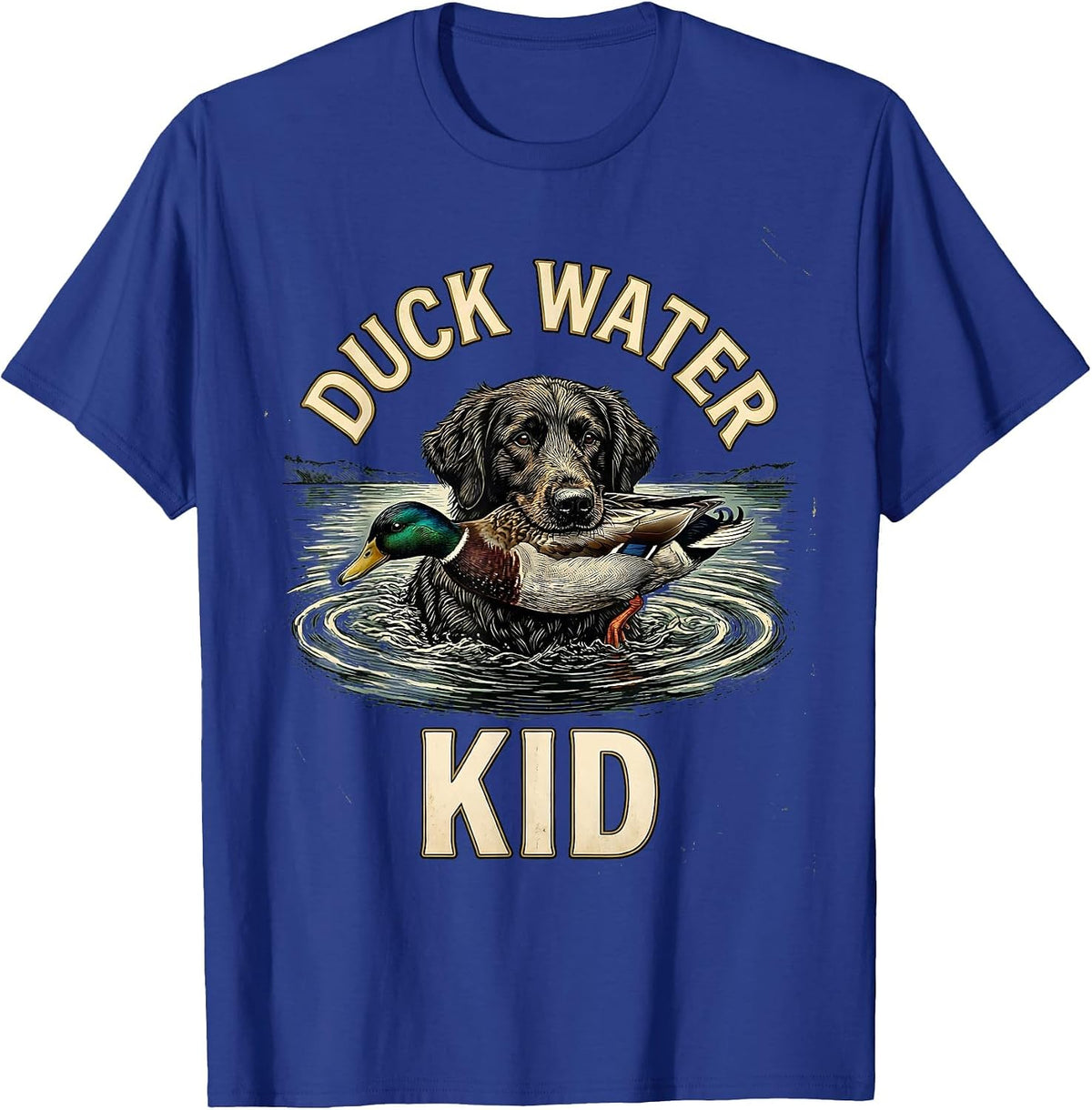 Duck Water Kid Vintage Hunting Retriever Waterfowl Pride T-Shirt - Royal Blue