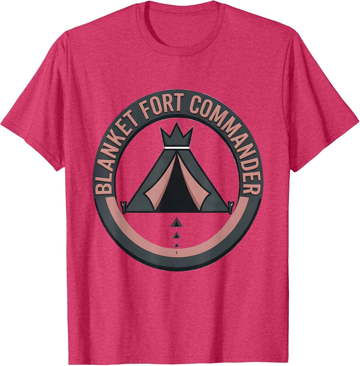 Blanket Fort Commander Playful Slumber Party Squad Matching T-Shirt - Red Heather