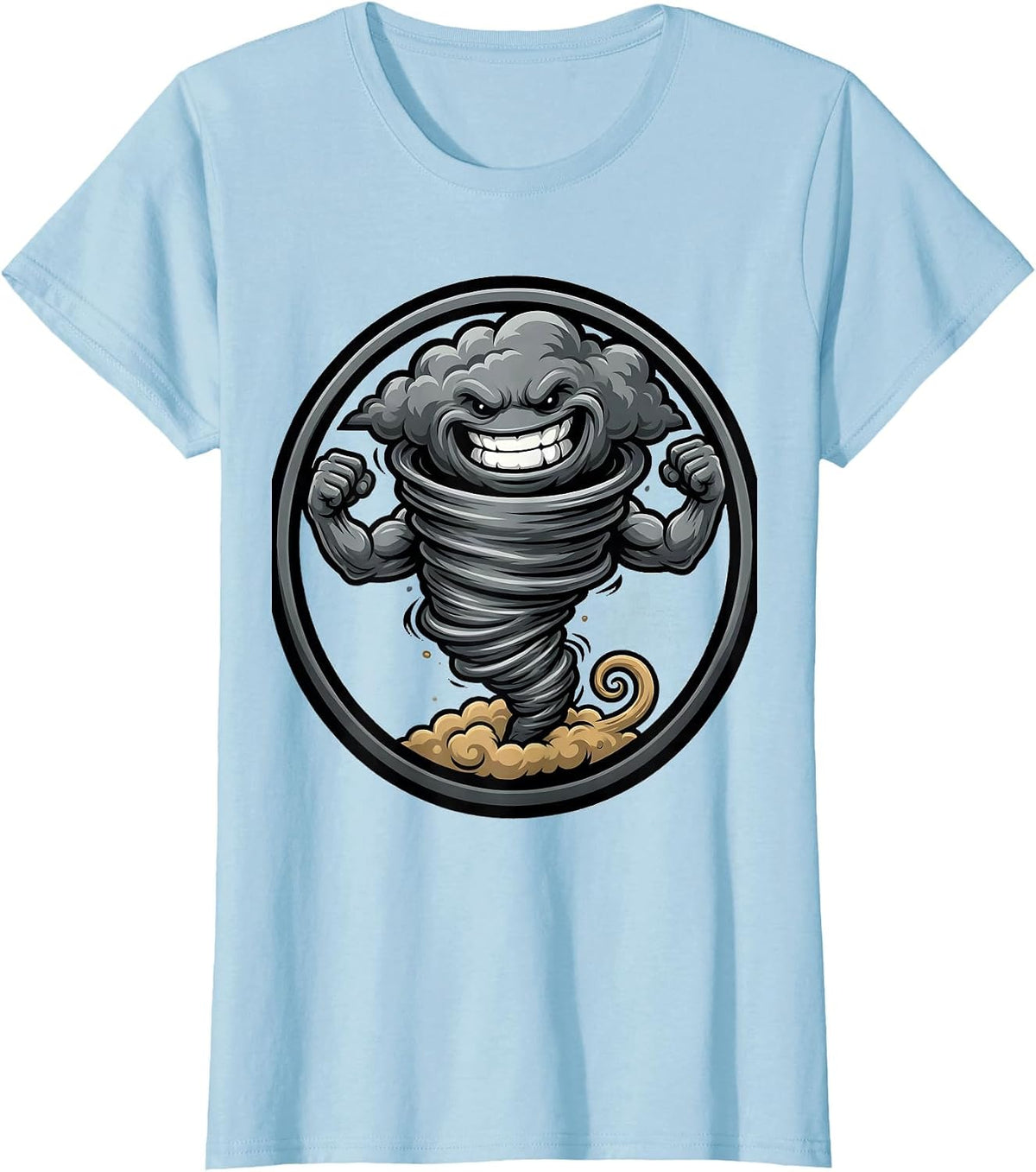Women's Tornado Mascot Weather Enthusiast Storm Chaser T-Shirt - Baby Blue