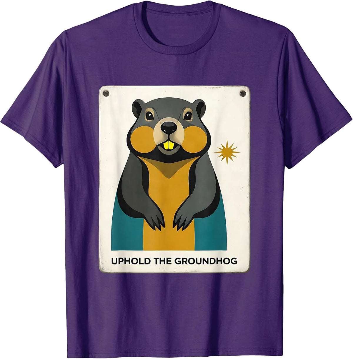 Men's Uphold The Groundhog Funny Woodchuck Groundhog Day Humor T-Shirt - Purple