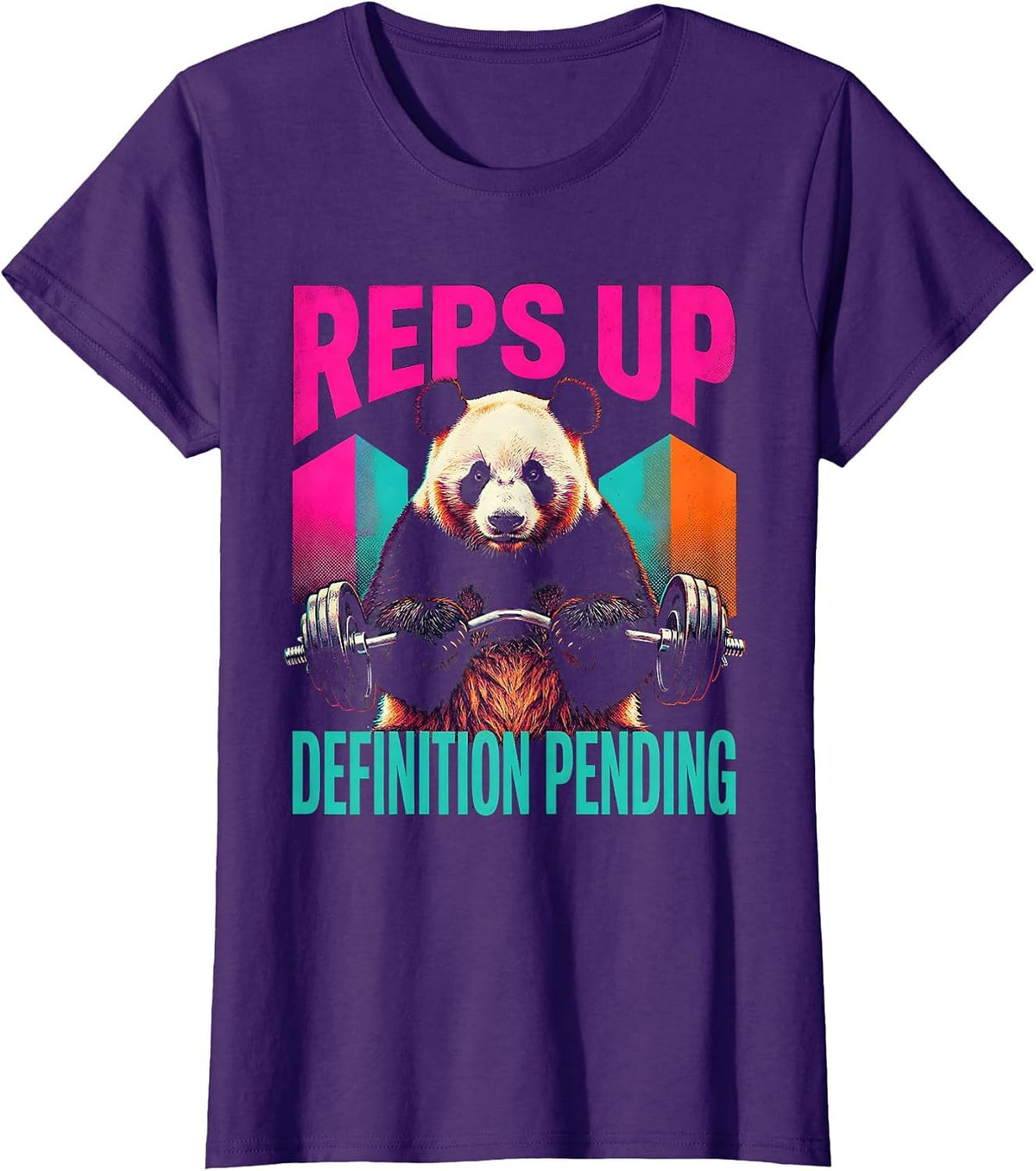 Women's Reps Up Definition Pending Funny Gym Panda Workout Humor T-Shirt - Purple