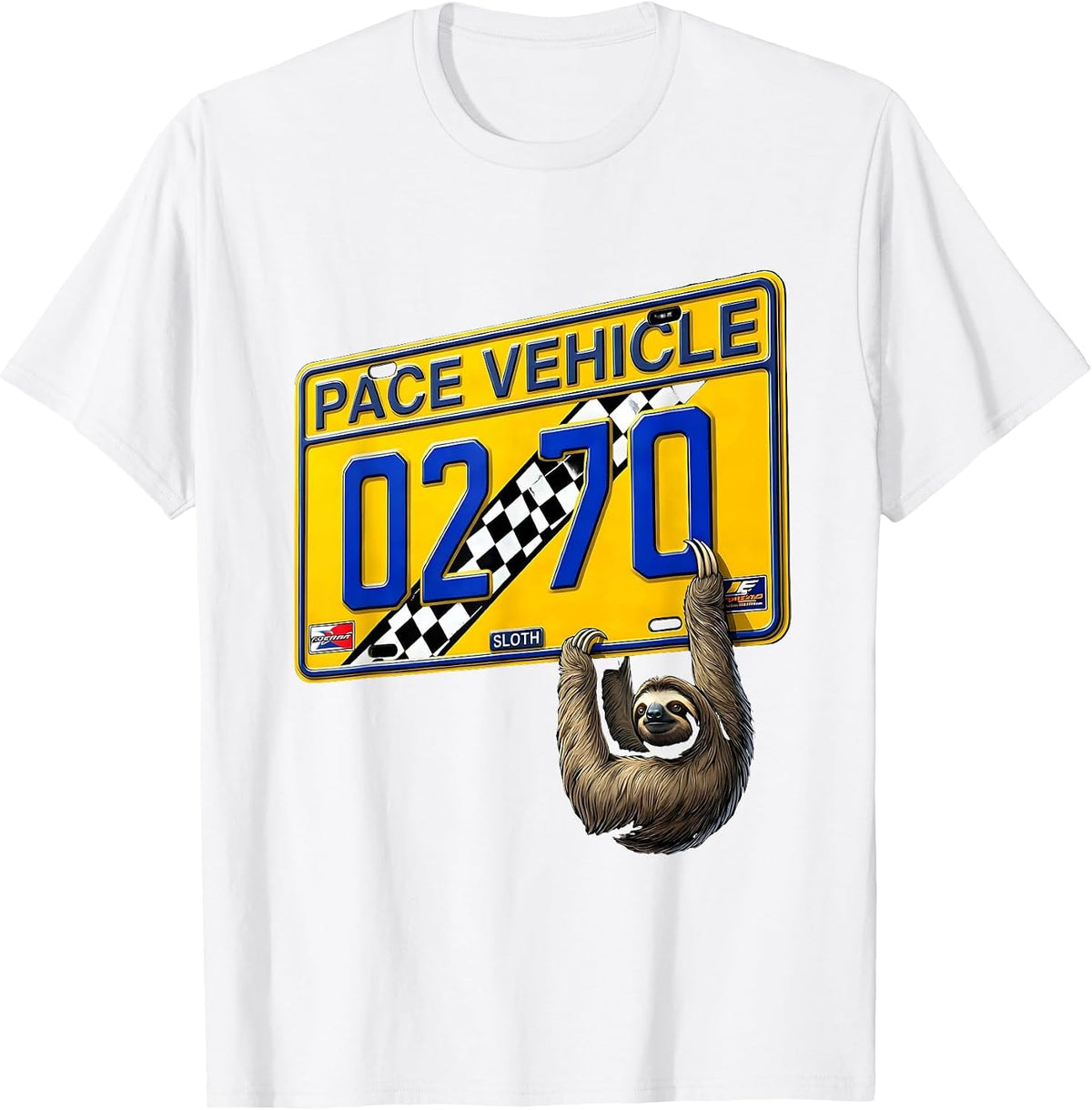 Men's Pace Vehicle: Sloth Funny Sloth Lover Racing Humor T-Shirt - White