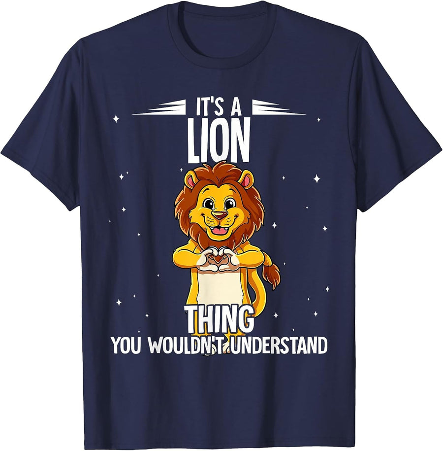 Its A Lion Thing Lion T-Shirt - Navy Blue