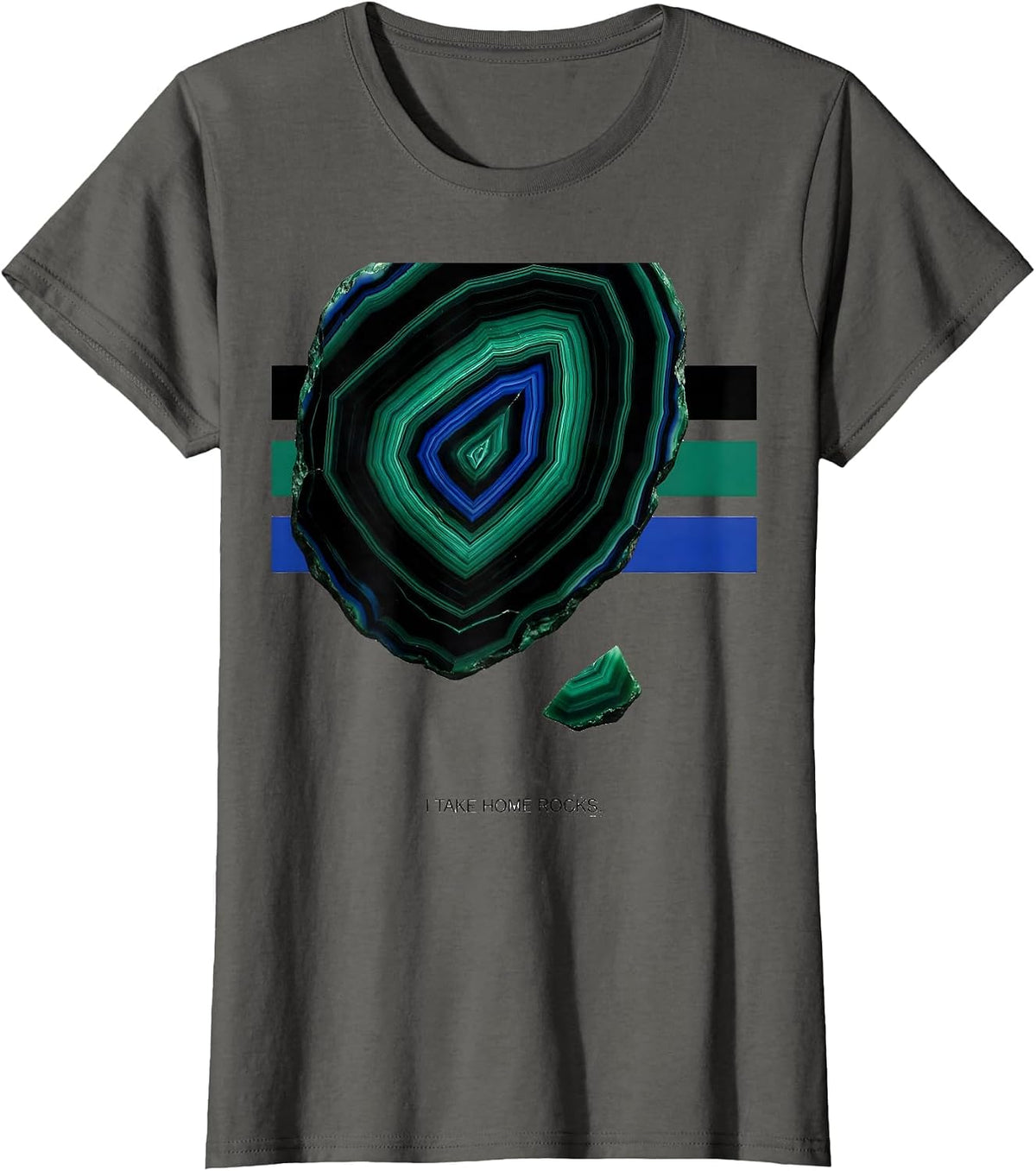 Women's I Take Home Rocks Funny Rock Collector Geologist Geology T-Shirt - Asphalt Grey