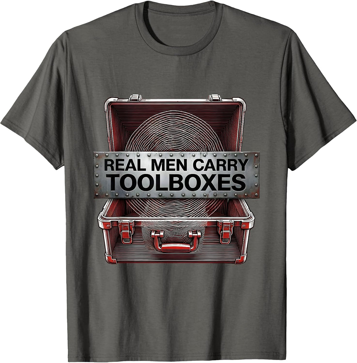 Real Men Carry Toolboxes Blue Collar Pride T-Shirt - Asphalt Grey