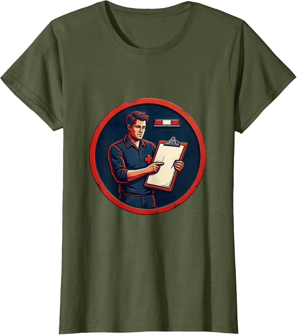 Women's EMT Mannequin Deadpan Humor Paramedic Gift T-Shirt - Olive Green
