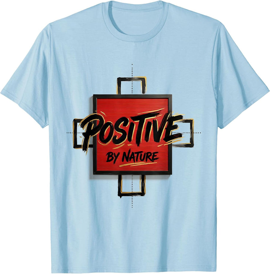 Men's Positive By Nature Funny Math Teacher Math Lover Gift T-Shirt - Baby Blue
