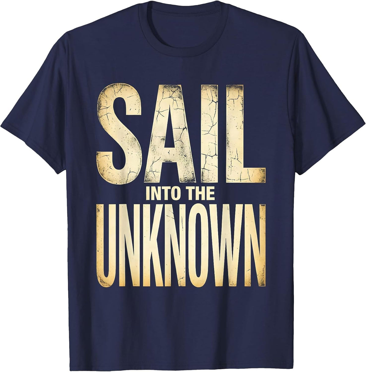 Sail Into The Unknown Columbus Day Design T-Shirt - Navy Blue