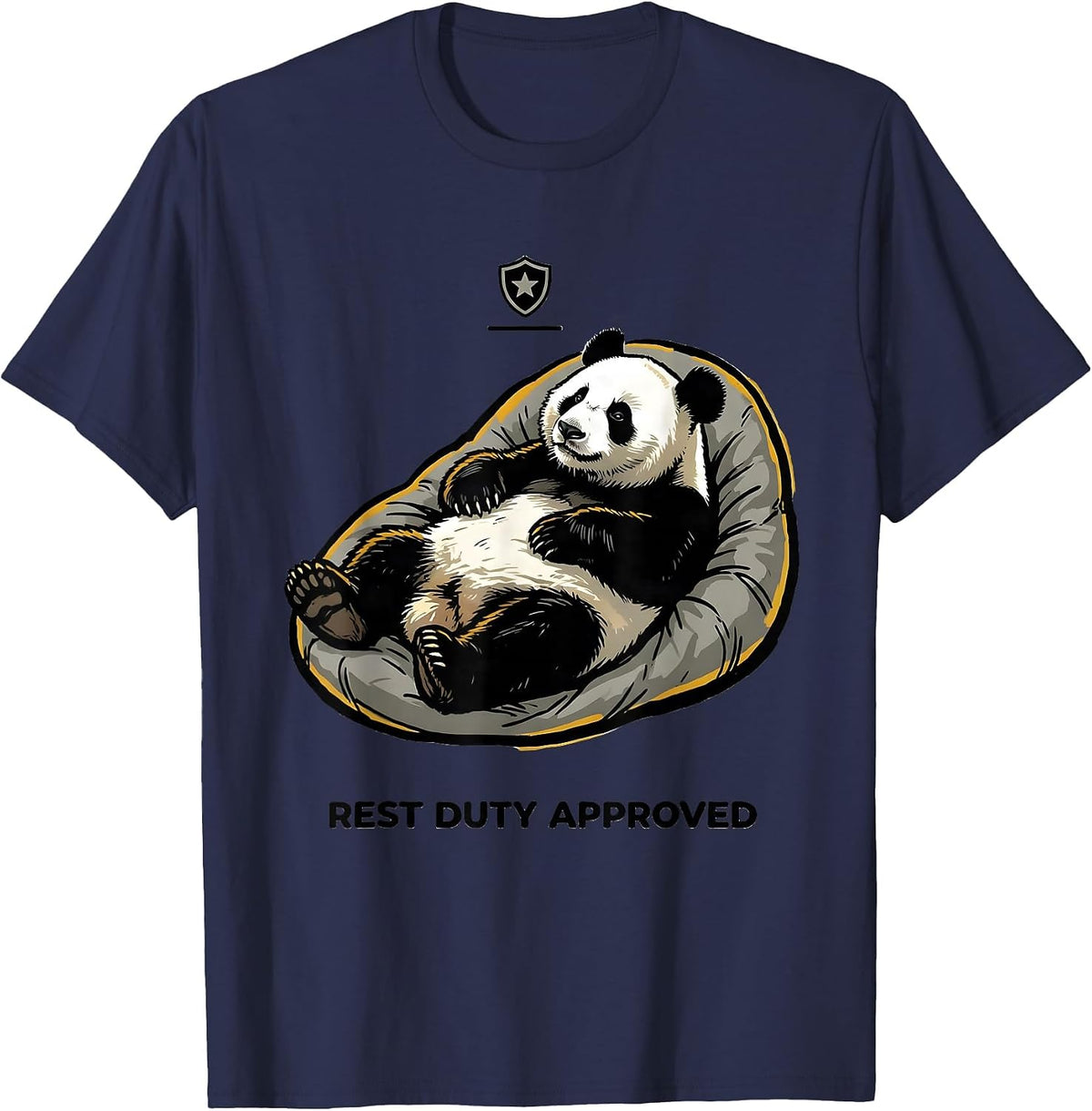 Men's Rest Duty Approved Funny Panda Bear Animal Lover Humor T-Shirt - Navy Blue