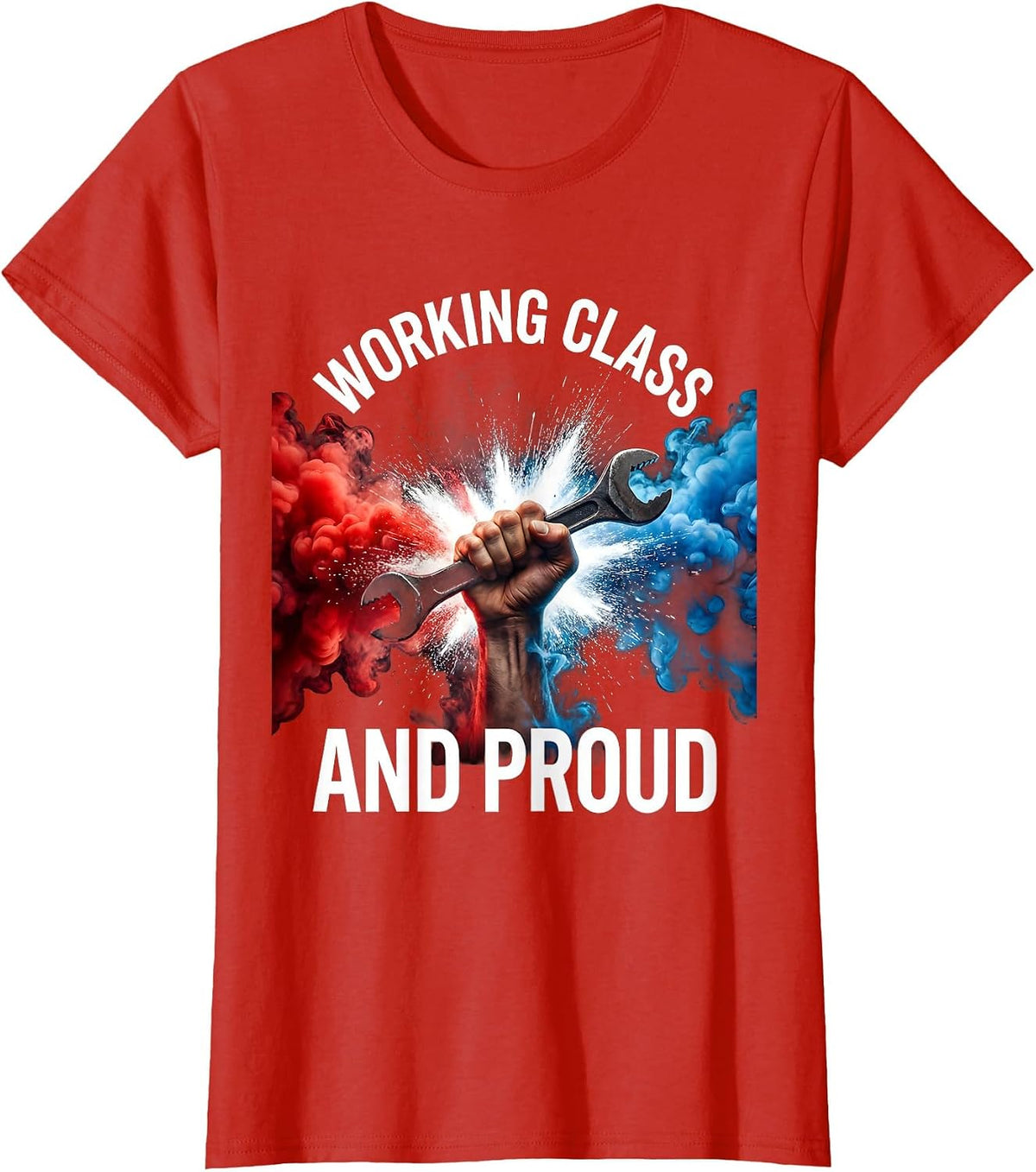 Working Class and Proud Labor Day Graphic T-Shirt - Red