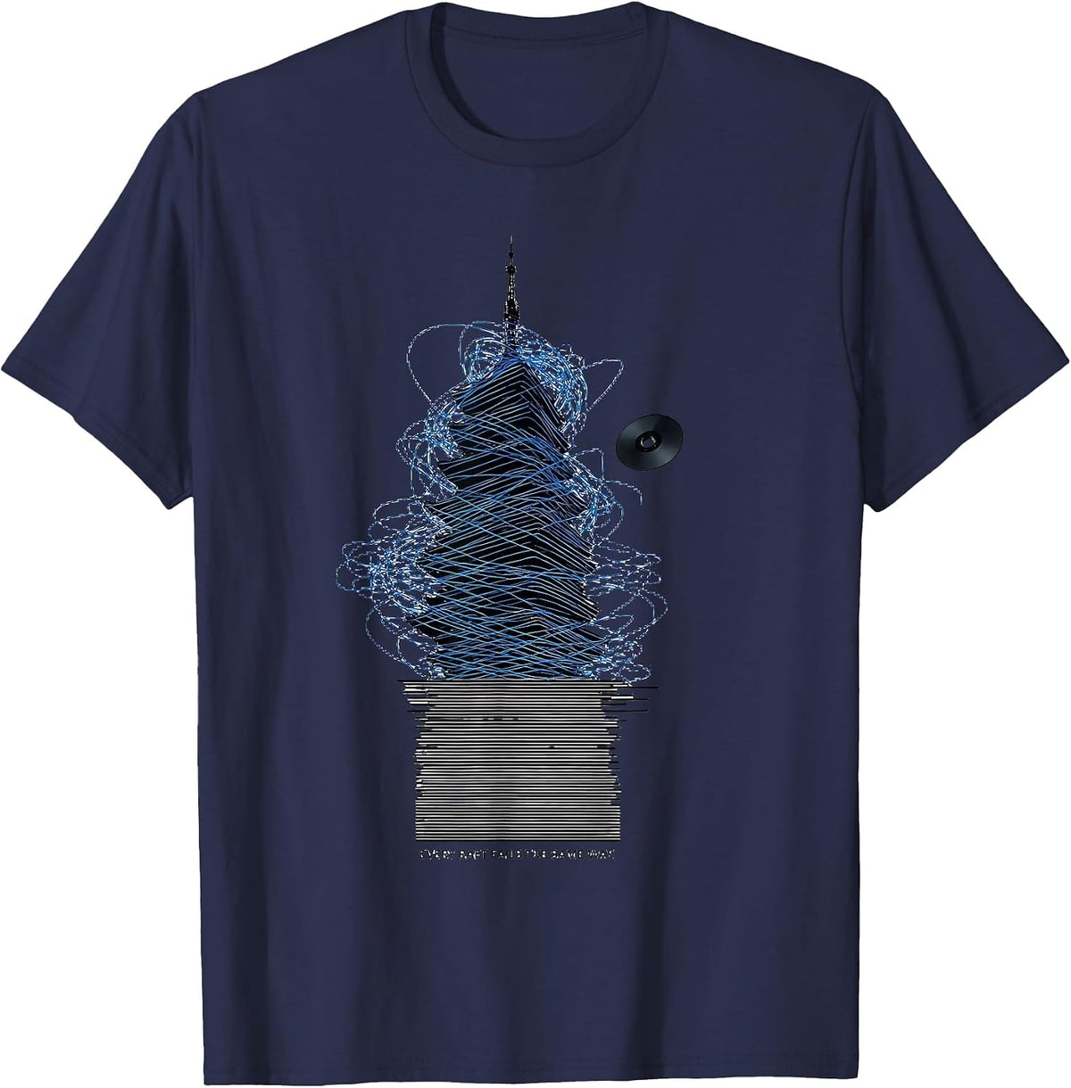 Men's Every Raft Fails The Same Way Funny 3D Printing Retro Gift T-Shirt - Navy Blue