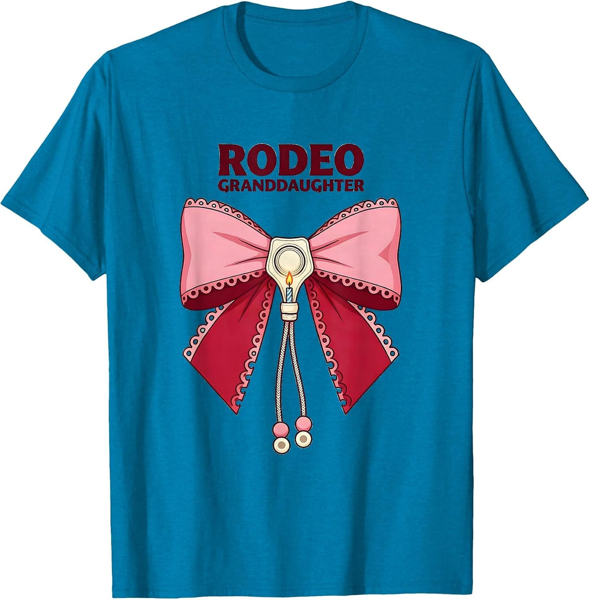 Rodeo Granddaughter Pink Boots Coquette CowGirl Birthday T-Shirt - Sapphire Blue