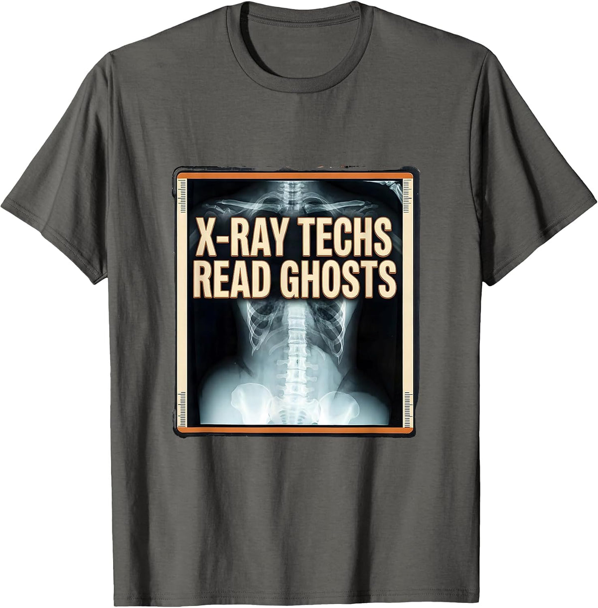 Men's X-Ray Techs Read Ghosts Funny Radiology Halloween Season T-Shirt - Asphalt Grey