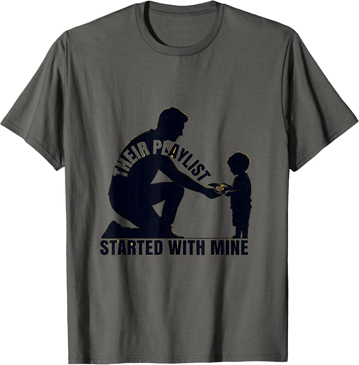 Their Playlist Started With Mine Hip-Hop Rap Lyric Quote T-Shirt - Asphalt Grey