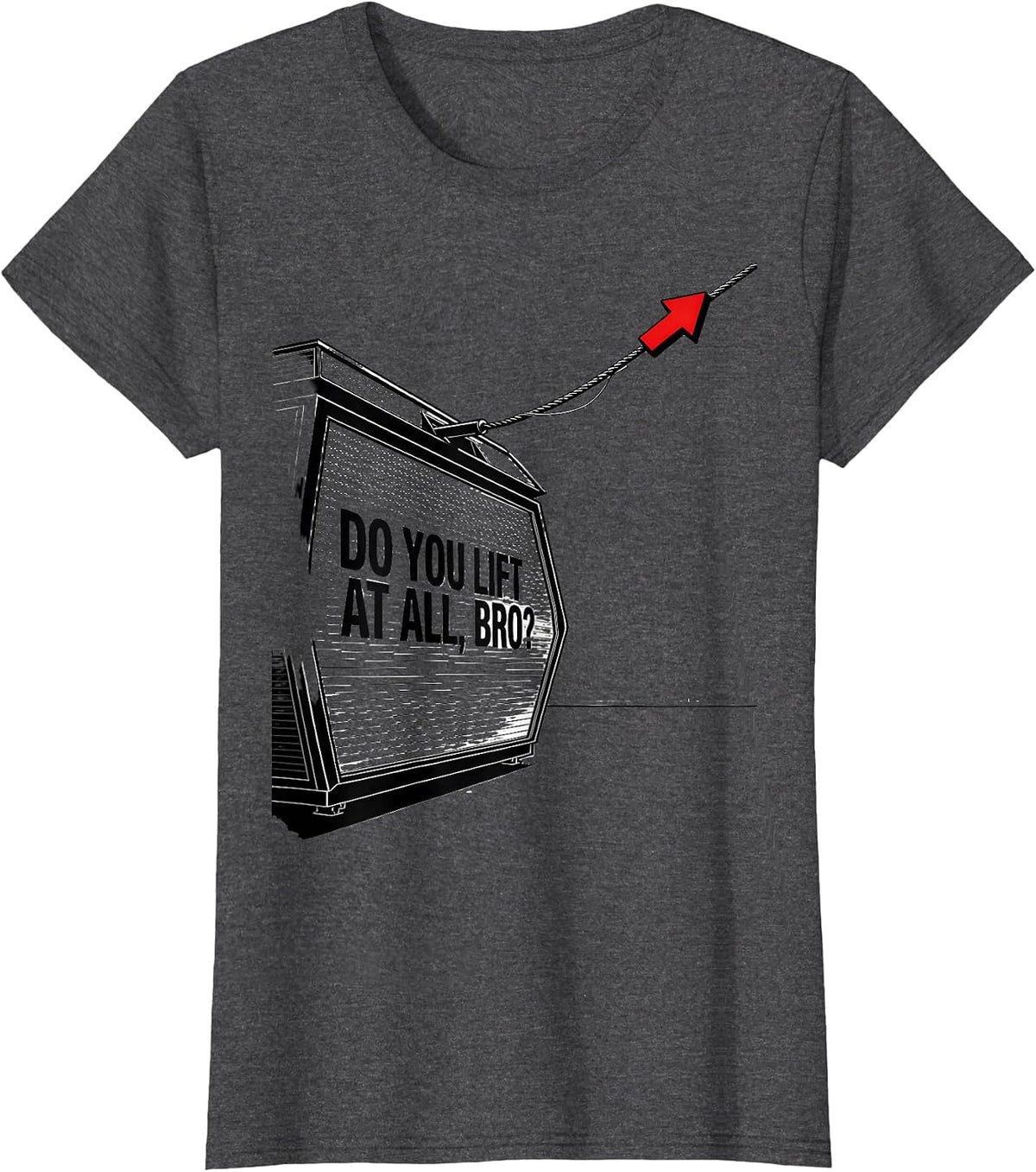 Women's Do You Lift At All, Bro? Funny Skiing Snowboarding Aerospace T-Shirt - Dark Heather Grey