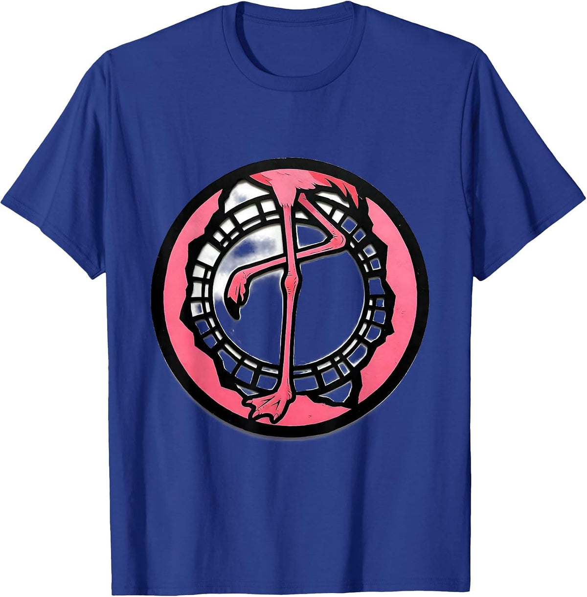 Men's Stencil Flamingo Seal Humor Animal Lover T-Shirt - Royal Blue