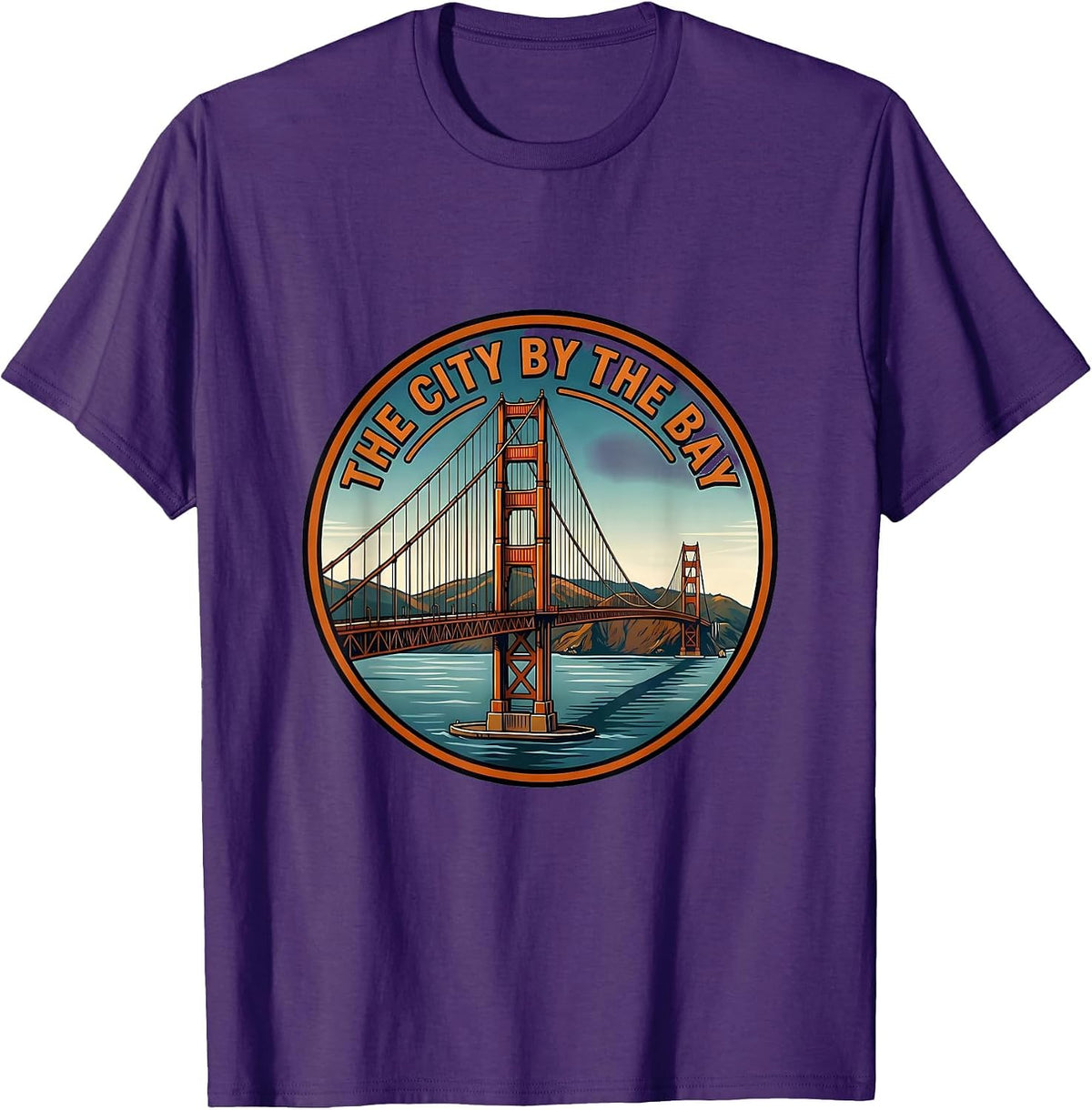The City By The Bay Vintage Golden Gate Bridge Souvenir T-Shirt - Purple
