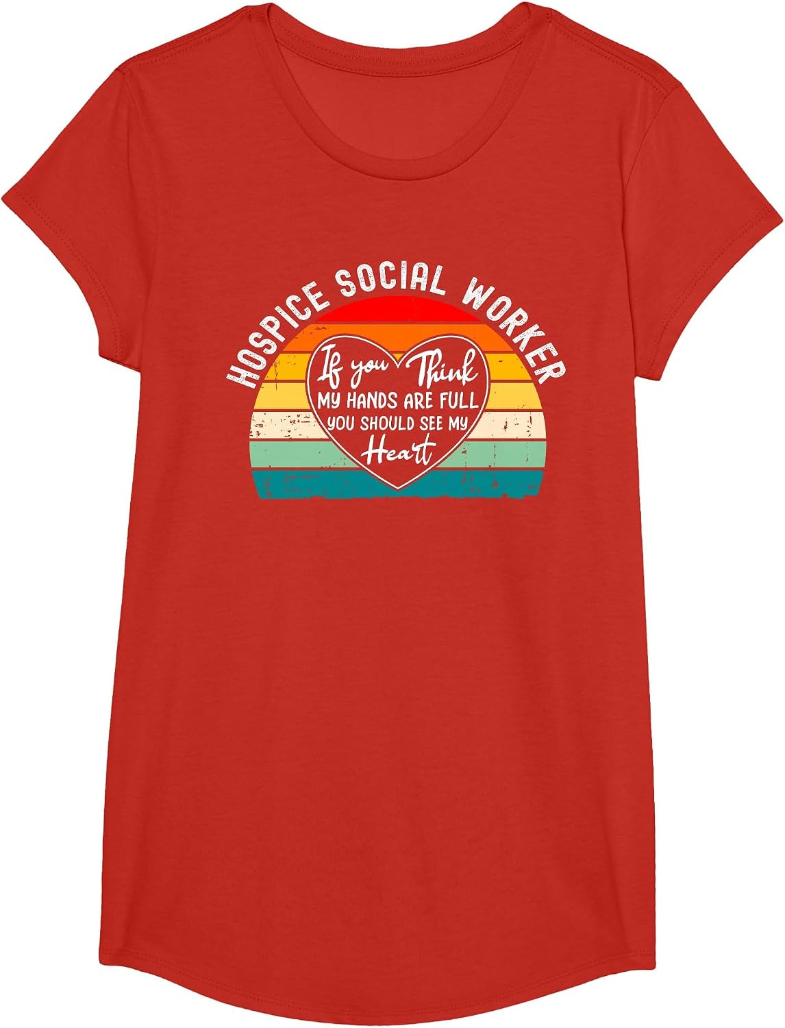 Hospice Social Worker - You Should See My Heart T-Shirt - Girls Red