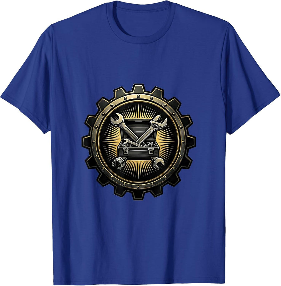 Mechanic Toolbox Overflowing Wrenches Sockets T-Shirt - Royal Blue