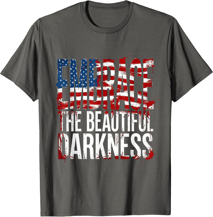 Embrace the Beautiful Darkness Goth Design T-Shirt - Asphalt Grey