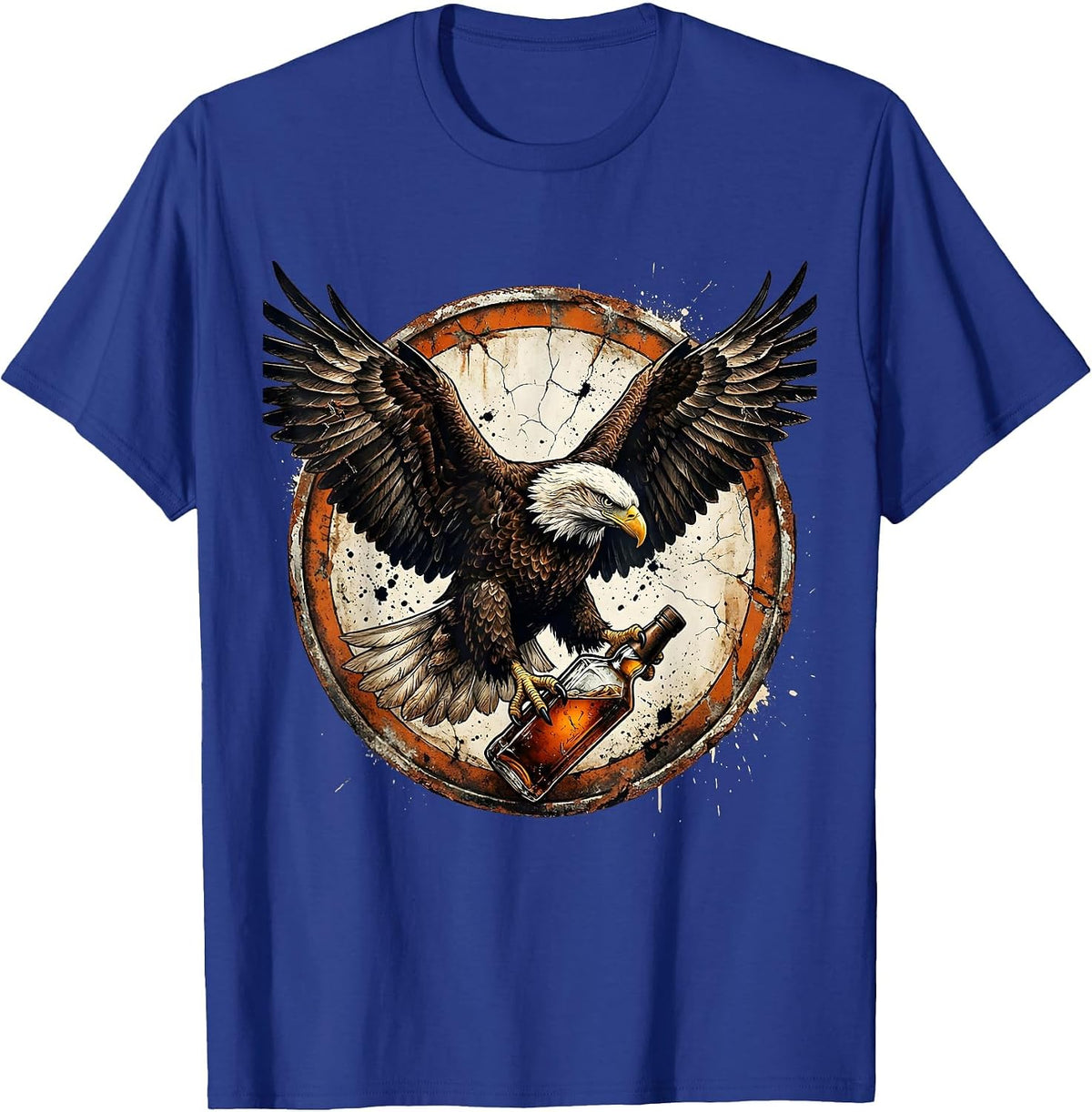 Eagle Whiskey Labor Day Graphic Design T-Shirt - Royal Blue