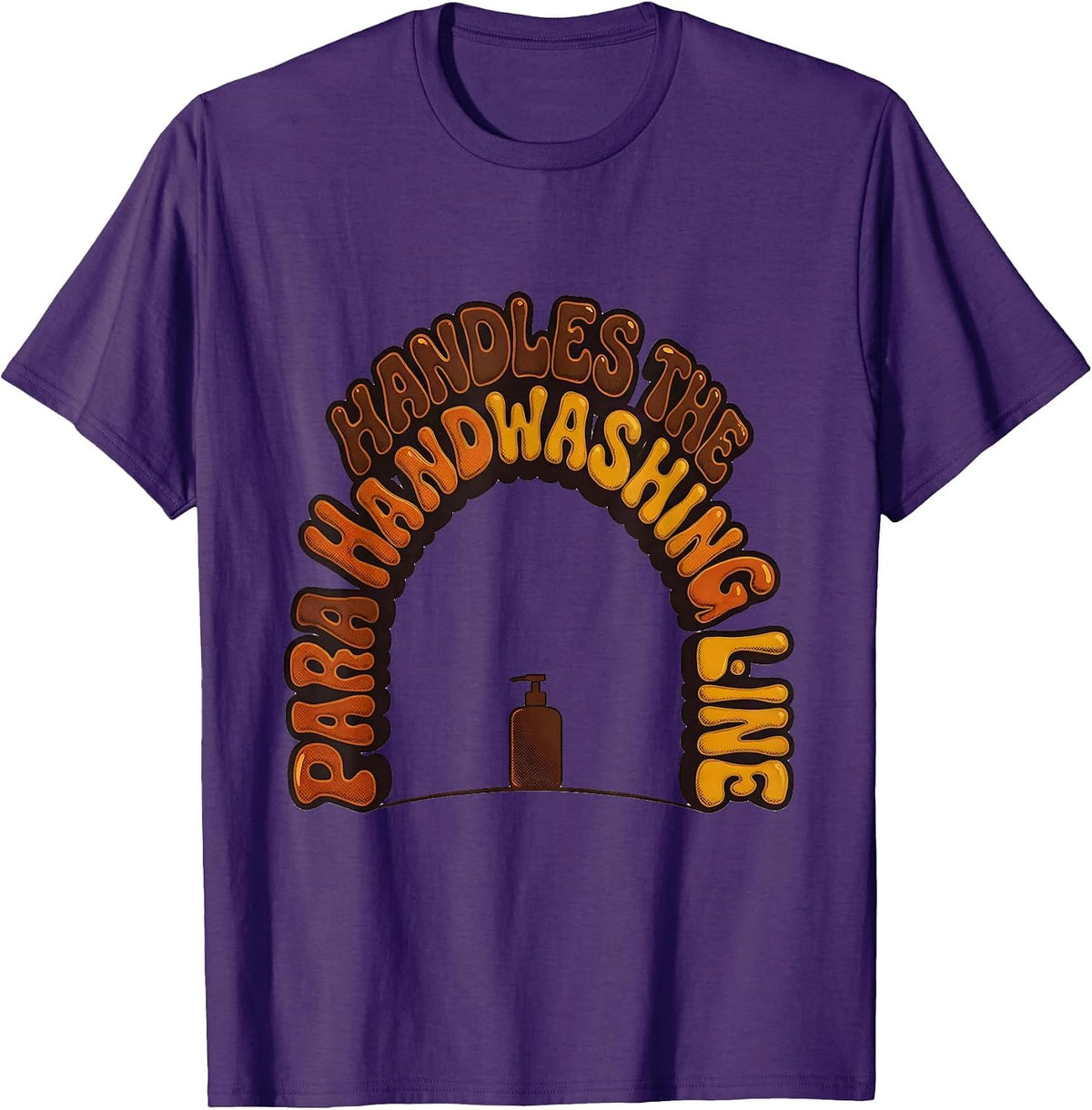 Men's PARA Handles The Handwashing Line Retro 70s Paraprofessional T-Shirt - Purple
