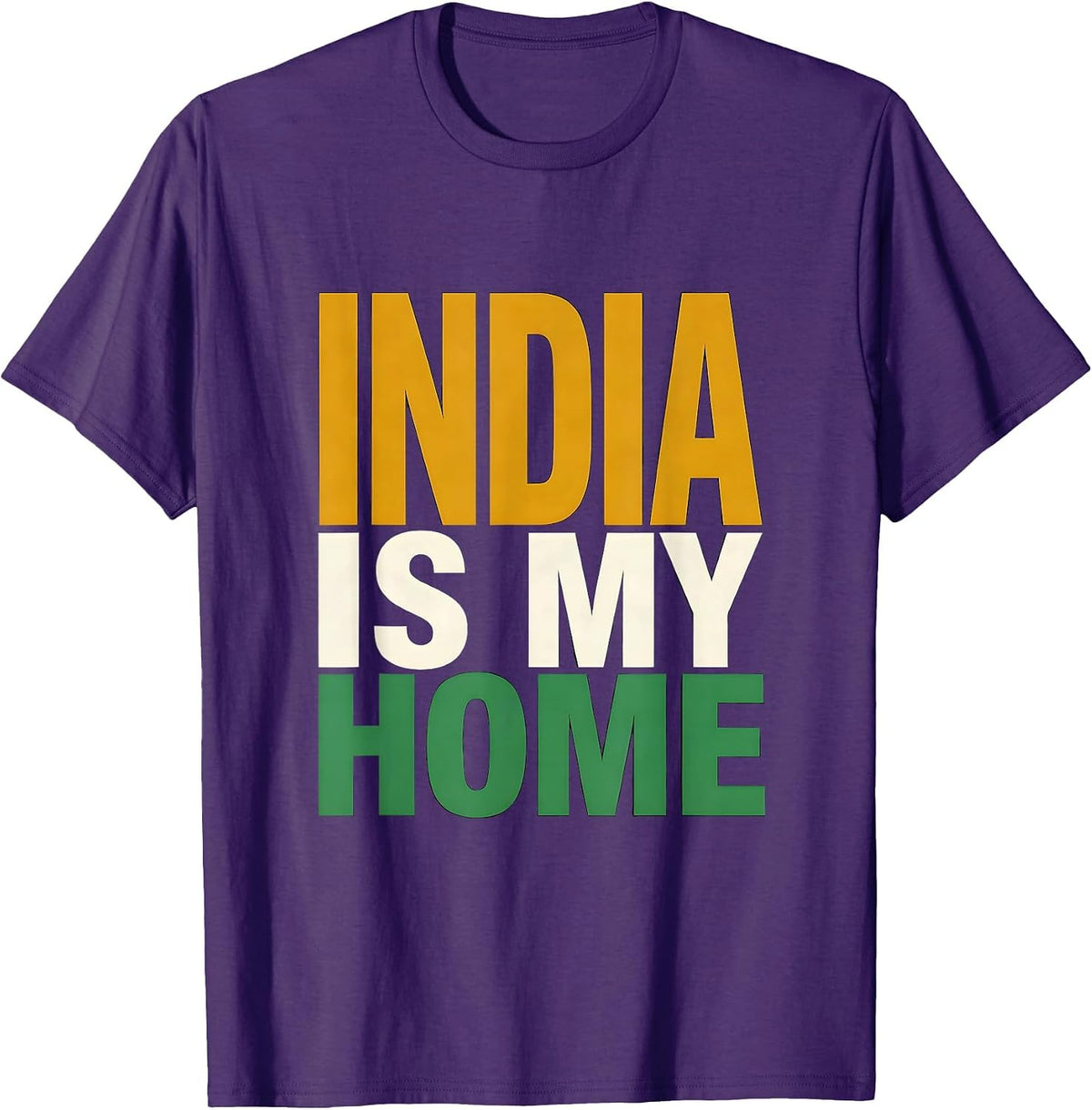 Men's India Is My Home Patriotic Indian Flag National Pride T-Shirt - Purple