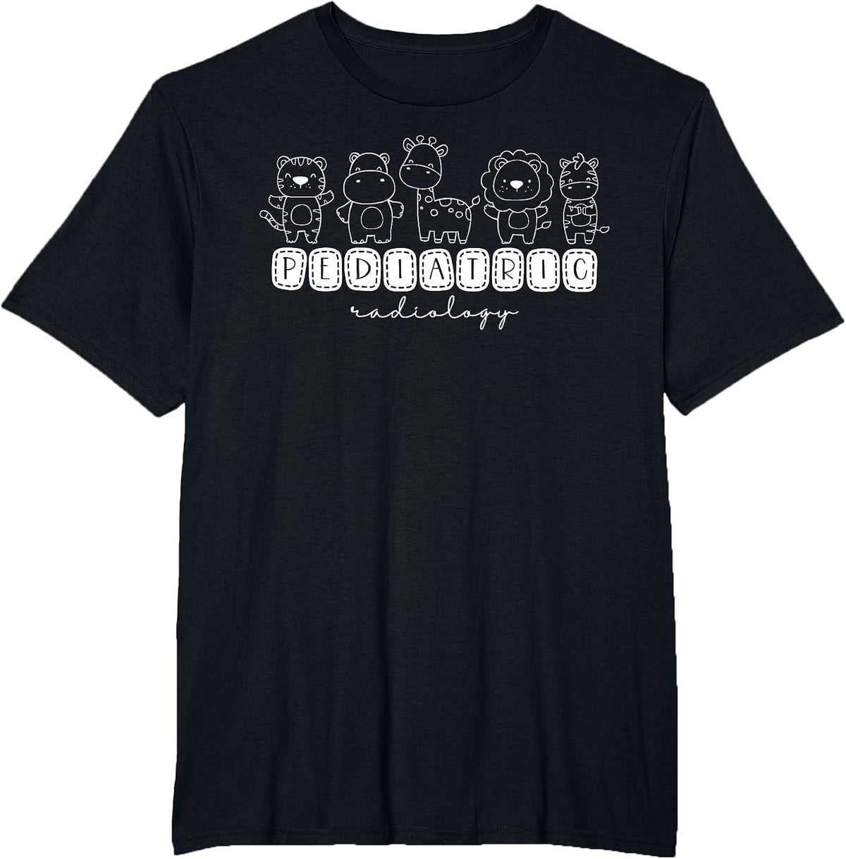 Cute Animals Pediatric Radiology PEDS Radiologist X-ray Tech T-Shirt - Black