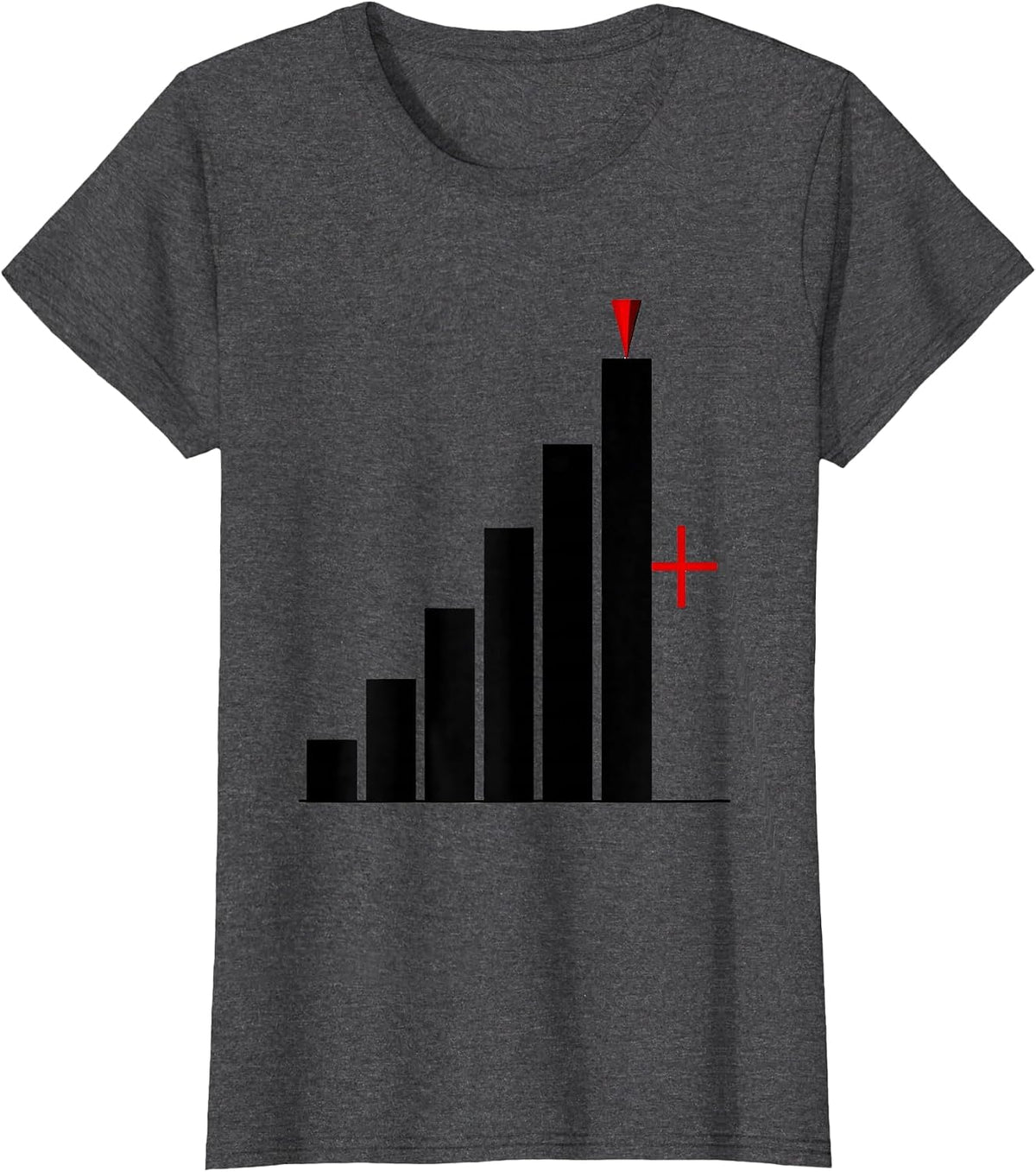 Women's Bar Graph Storm Chaser Tornado Meteorology Humor T-Shirt - Dark Heather Grey
