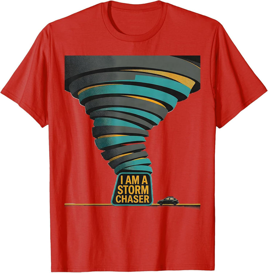 Men's I Am A Storm Chaser Funny Meteorology Enthusiast Tornado T-Shirt - Red