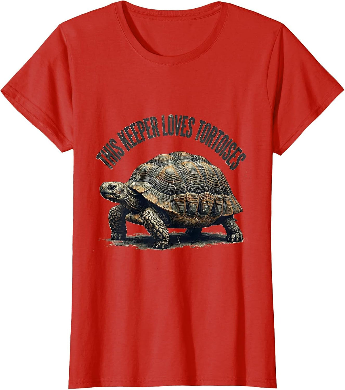 Women's This Keeper Loves Tortoises Distressed Reptile Lover Gift T-Shirt - Red