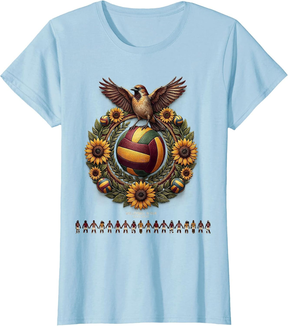 Volleyball Is Our Family Sport Volleyball Mom T-Shirt - Baby Blue