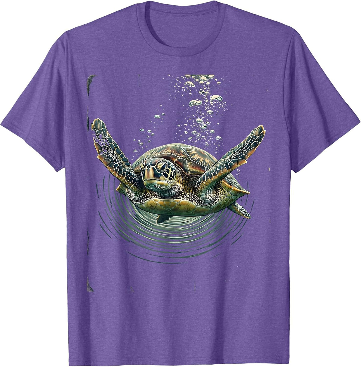 Men's Sea Turtle Ocean Depths Graphic Tee T-Shirt - Purple Heather