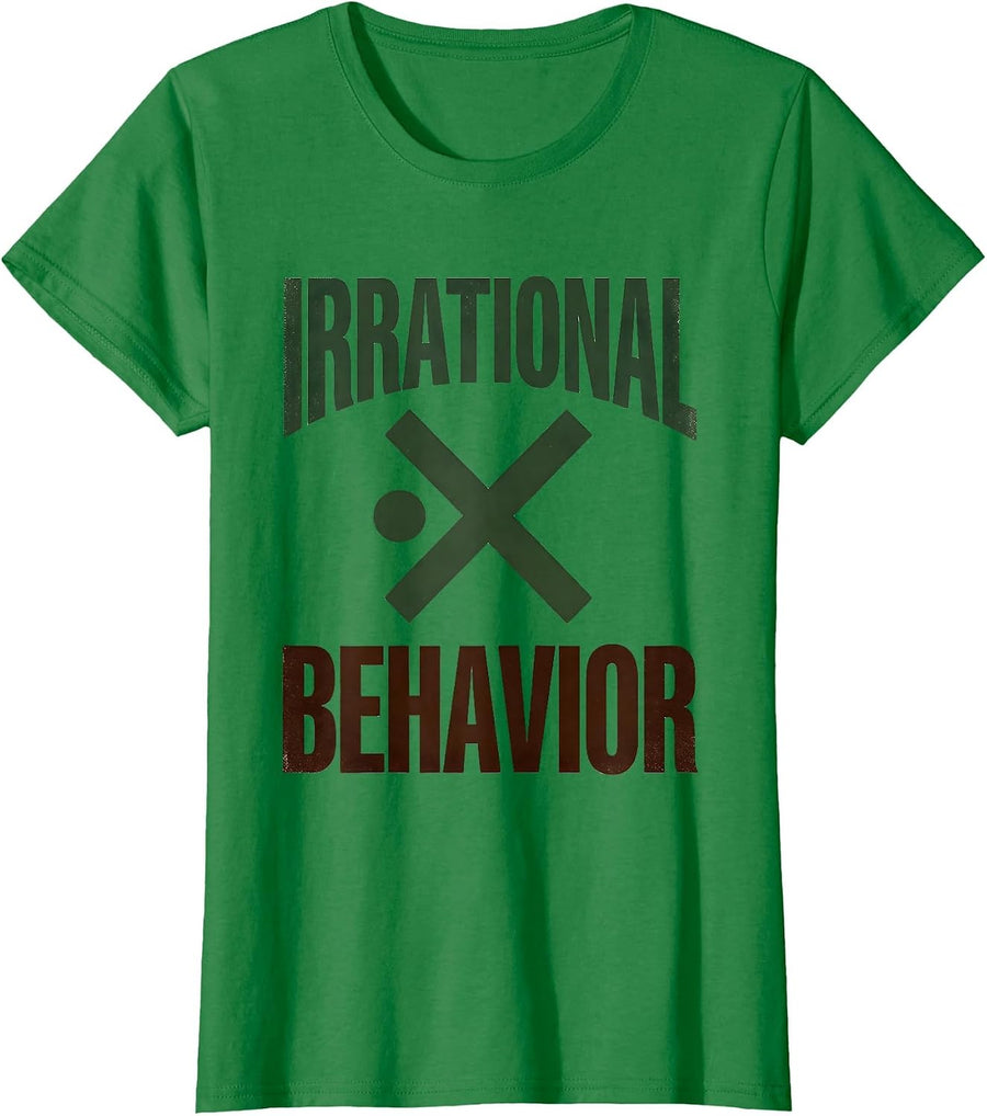Women's Irrational Behavior Vintage Math Teacher Nerd Humor Gift T-Shirt - Kelly Green