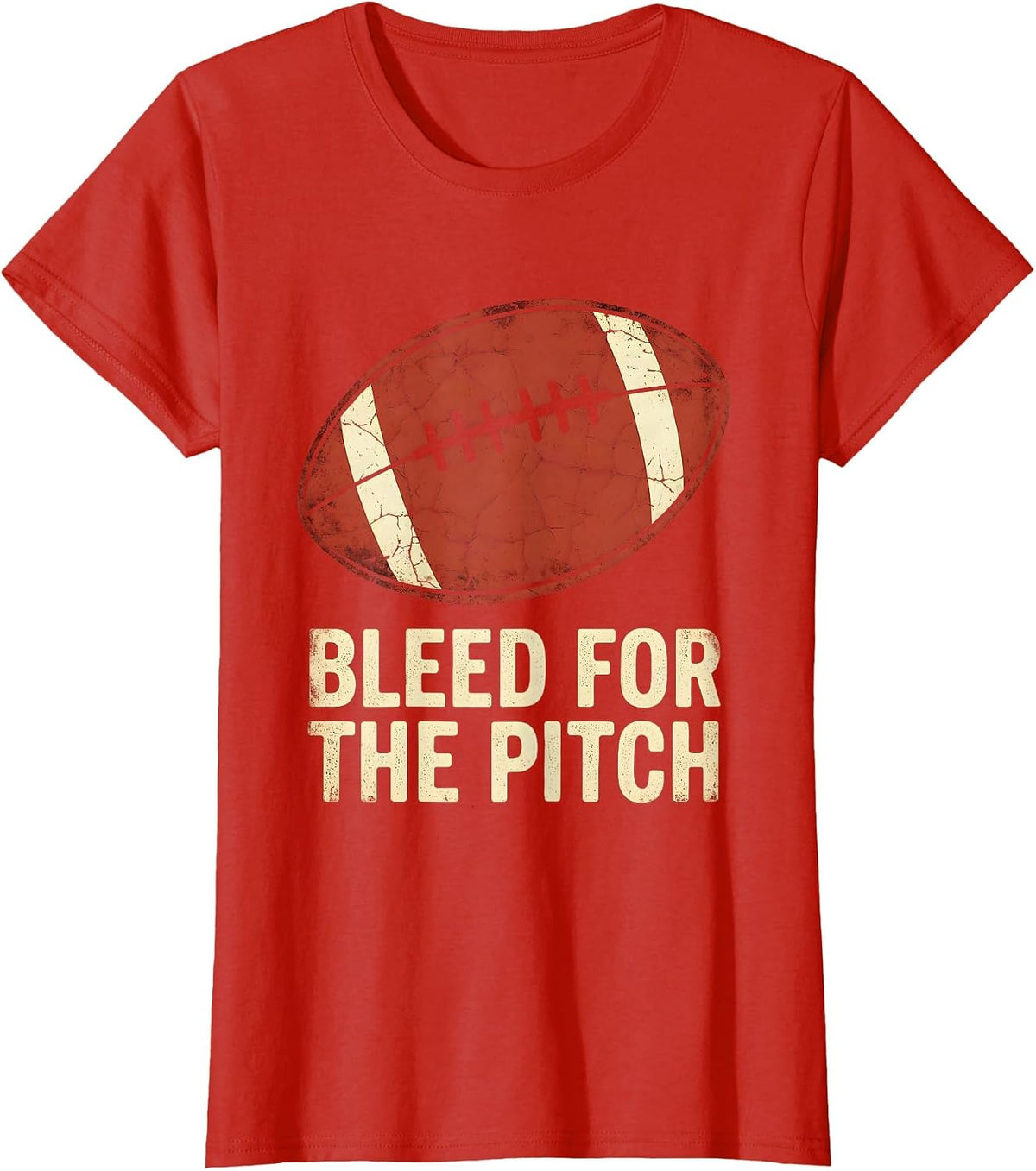 Women's Bleed for the Pitch Rugby Graphic Design T-Shirt - Red