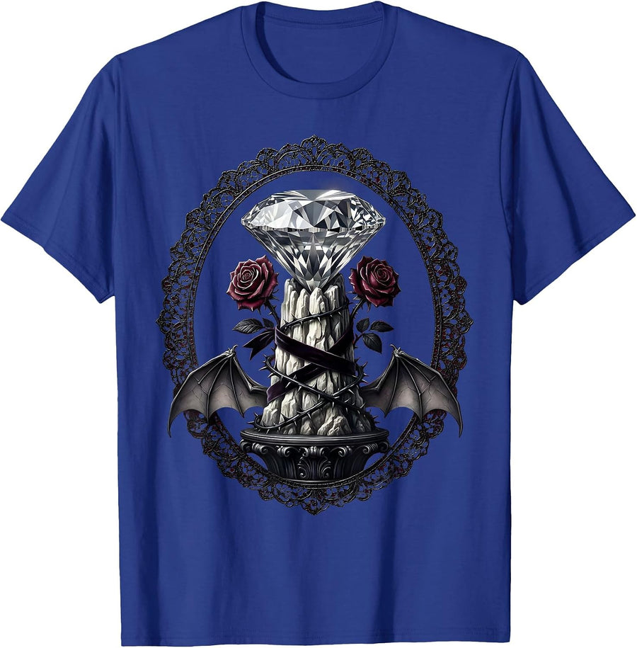 Diamond Stalagmite Cave Crystal Growth Art T-Shirt - Royal Blue