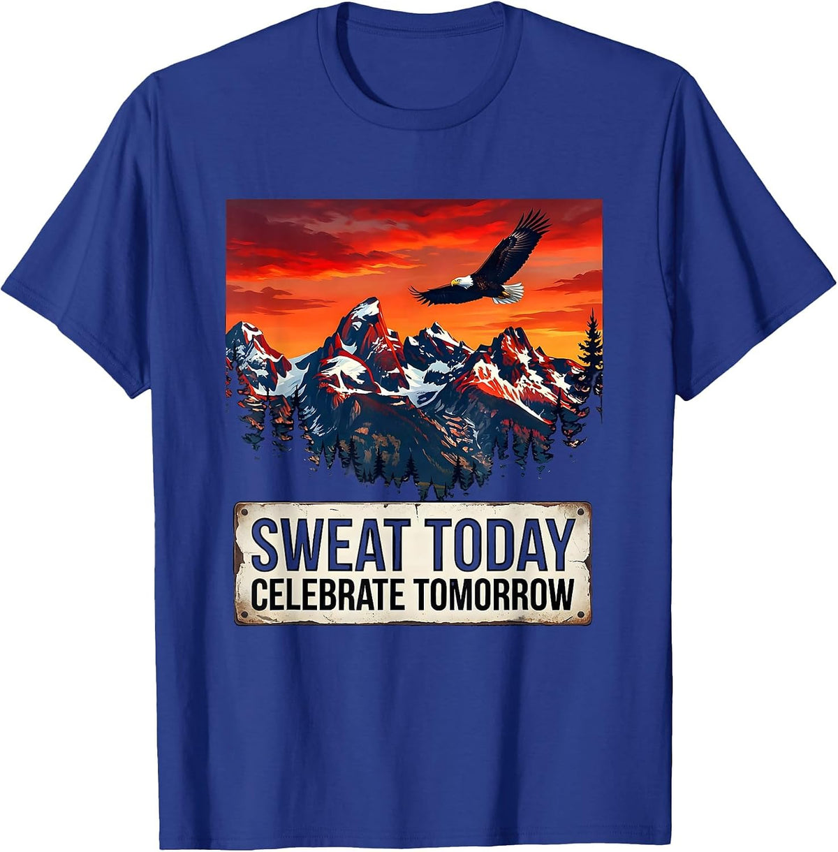 Men's Sweat Today Celebrate Tomorrow Labor Day Design T-Shirt - Royal Blue