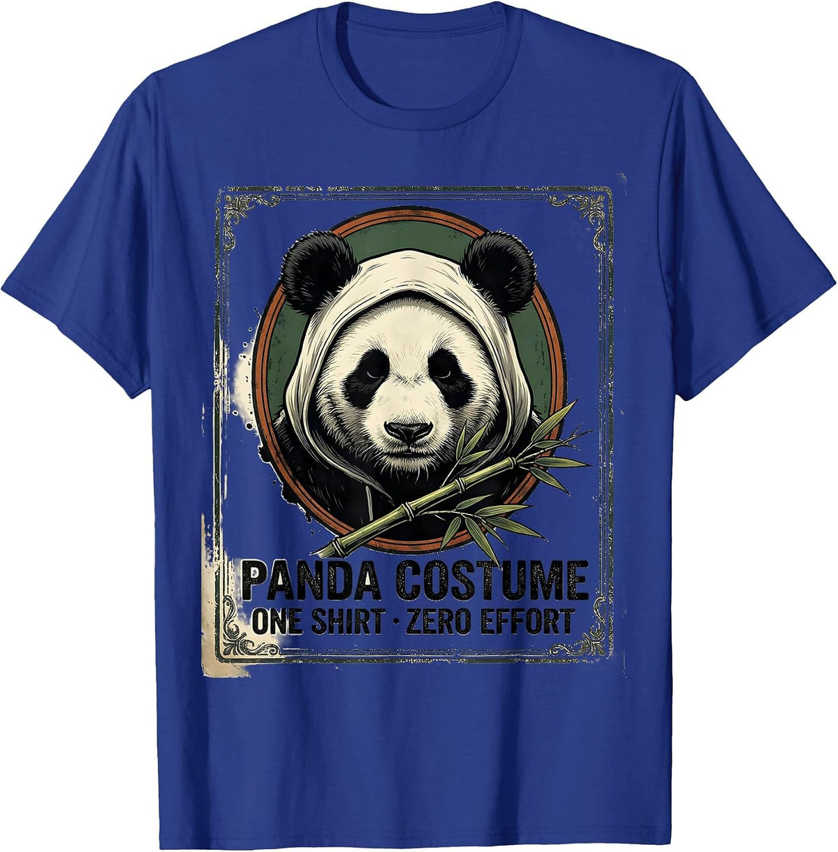 Men's Panda Costume: One Shirt, Zero Effort Vintage Funny Animal T-Shirt - Royal Blue