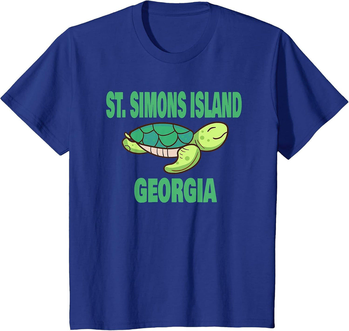 St. Simons Island Sea Turtle Themed T-Shirt - Royal Blue