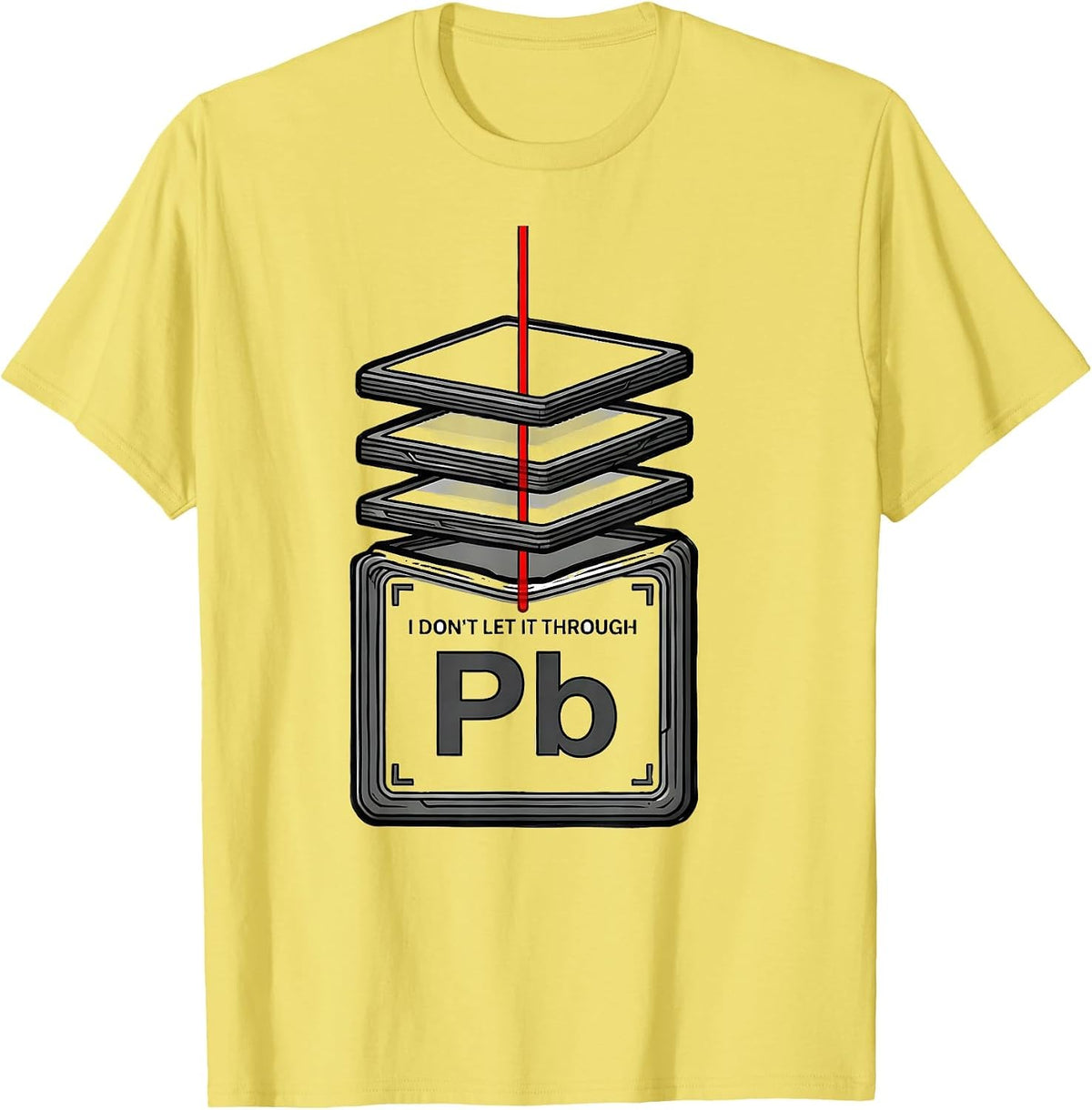 Men's I Don't Let It Through Funny Chemistry Element Science Humor T-Shirt - Lemon Yellow