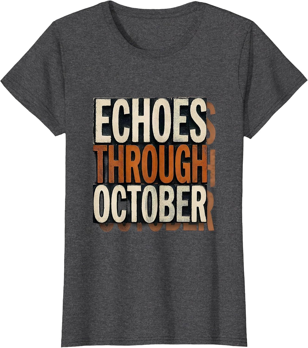 Women's Echoes Through October Funny Sonographer Ultrasound Tech T-Shirt - Dark Heather Grey