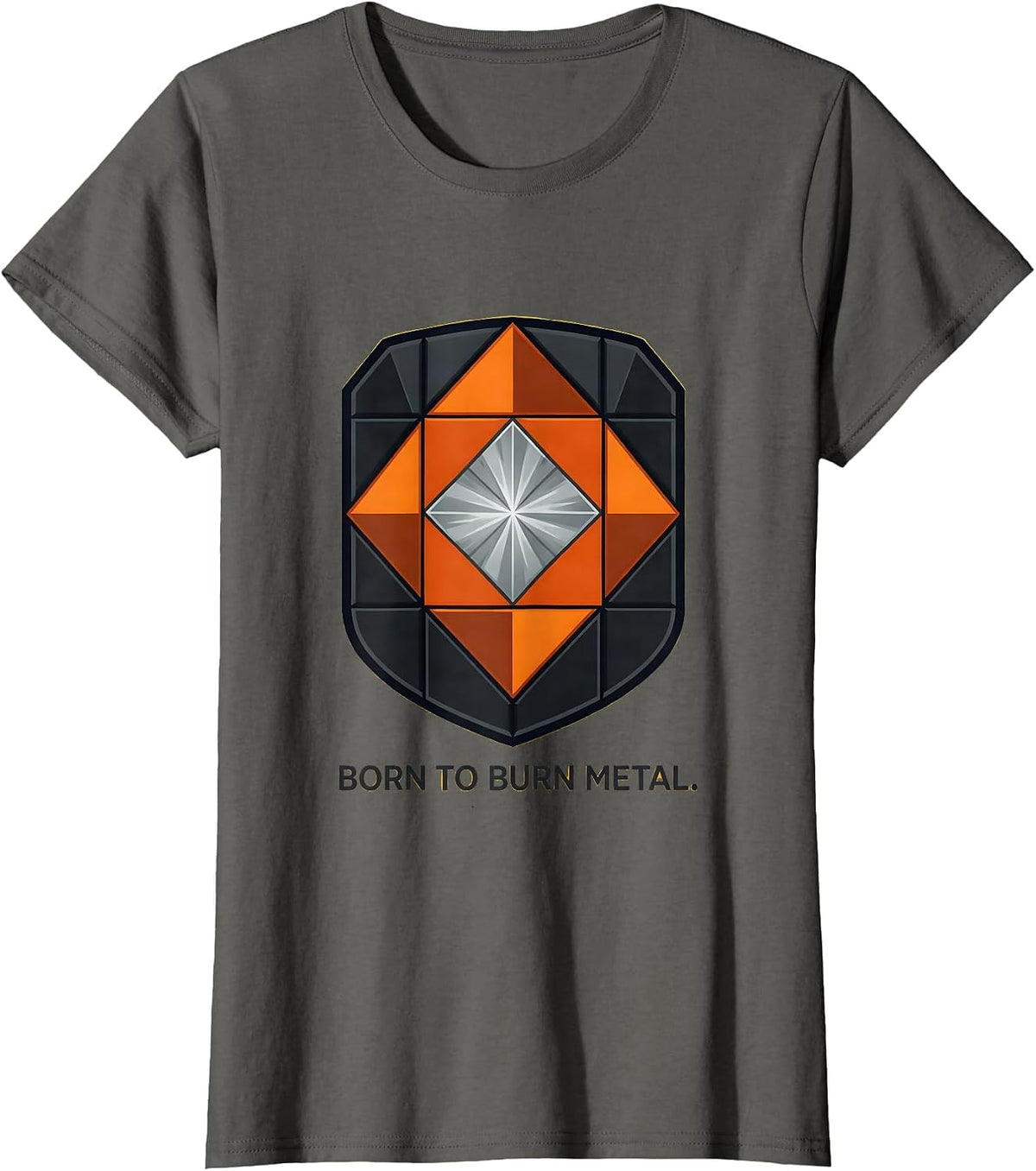Women's Born to Burn Metal Welder Graphic Design T-Shirt - Asphalt Grey