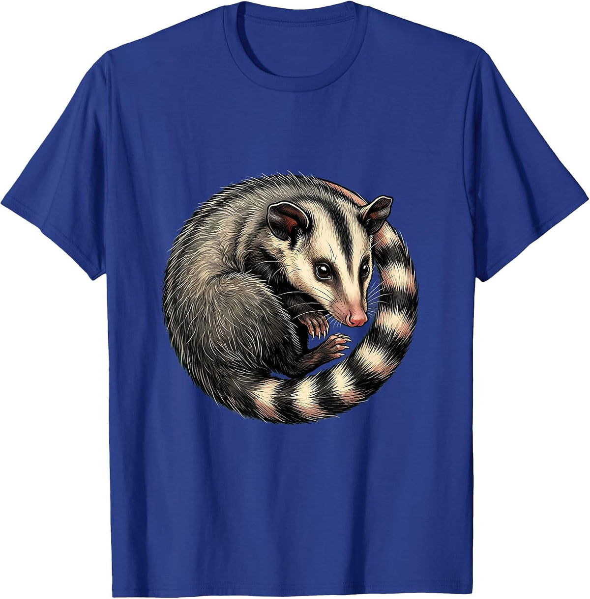 Men's Opossum Curled in Its Own Ringed Tail T-Shirt - Royal Blue