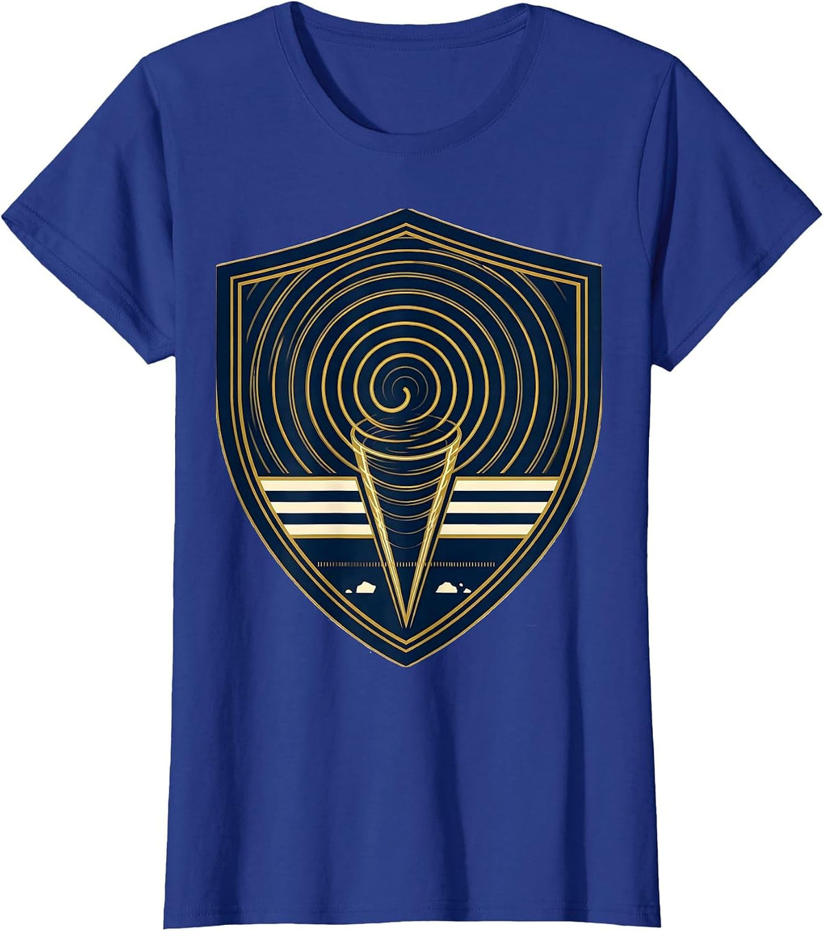 Women's Sealed Shield Badge Sports Storm Chaser Meteorology Humor T-Shirt - Royal Blue