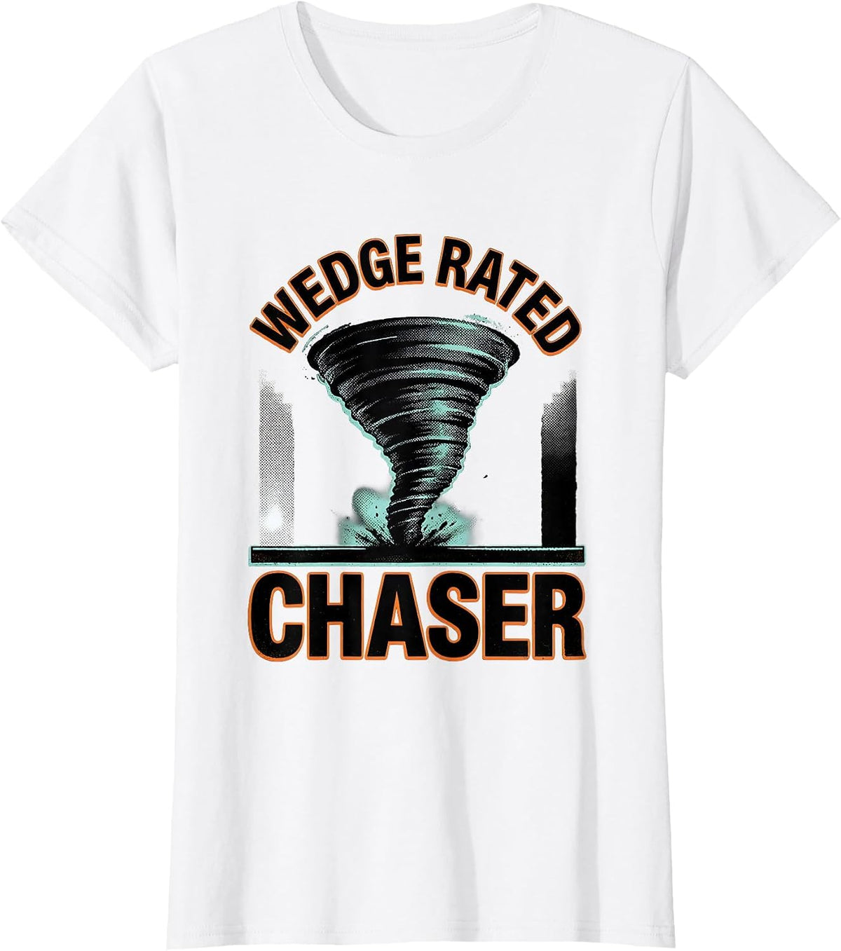 Women's Wedge Rated Chaser Funny Storm Chaser Tornado Enthusiast T-Shirt - White